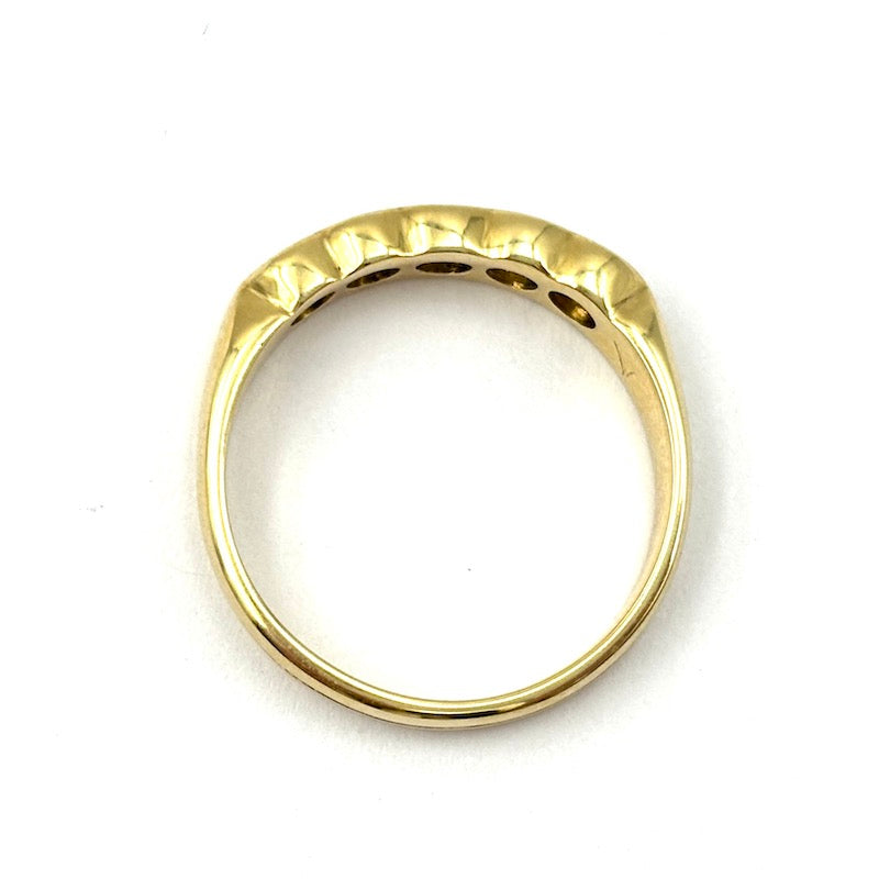 Anello riviera brillanti e oro giallo - 0.35-0.40 ct; 4.11 gr