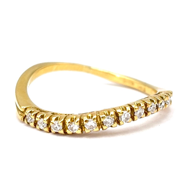 Anello riviera brillanti e oro giallo, a onda; 2.23 gr