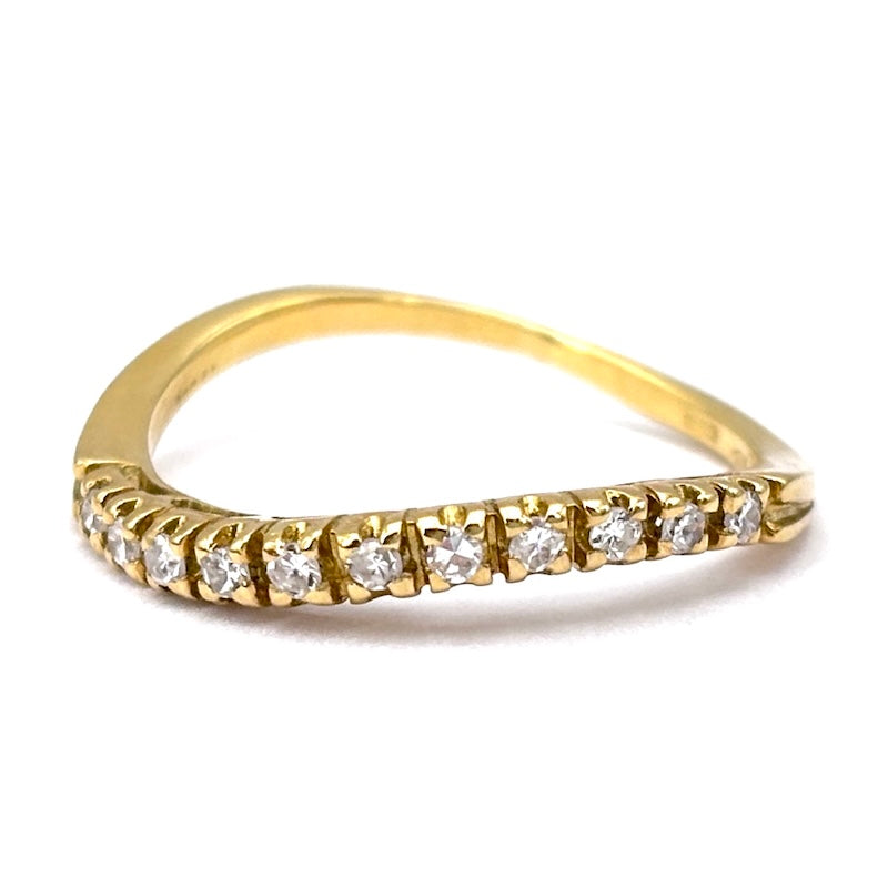 Anello riviera brillanti e oro giallo, a onda; 2.23 gr