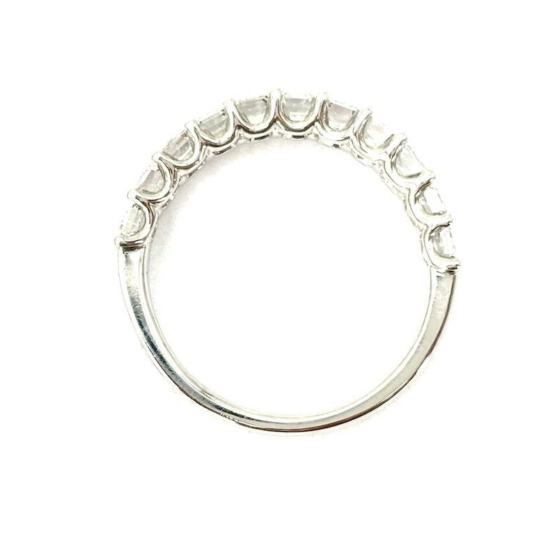 Anello riviera diamanti taglio smeraldo e oro bianco - 2.30-2.40 ct; 4.16 gr