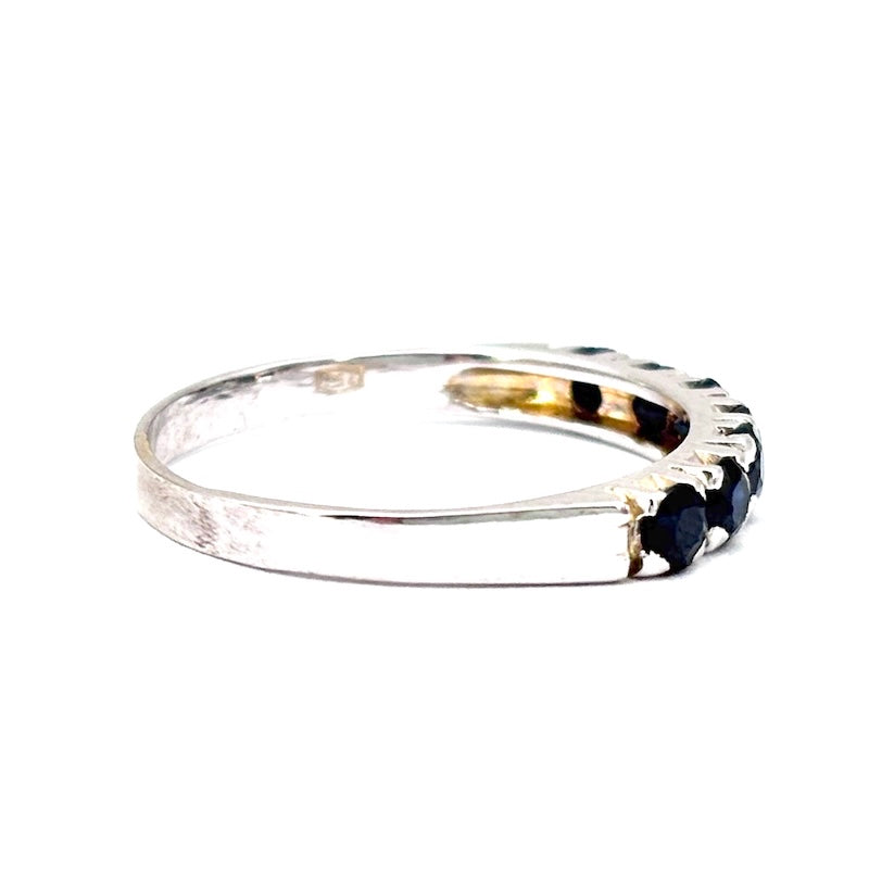 Anello riviera zaffiri e oro bianco; 2.13 gr