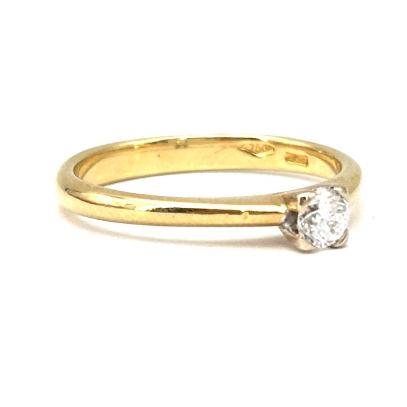 Anello solitario 0.20-0.22 ct e oro giallo; 3 gr