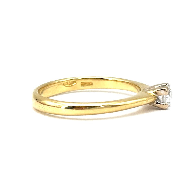 Anello solitario 0.20-0.22 ct e oro giallo; 3 gr