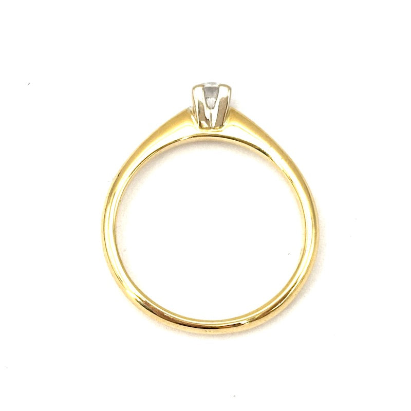 Anello solitario 0.20-0.22 ct e oro giallo; 3 gr