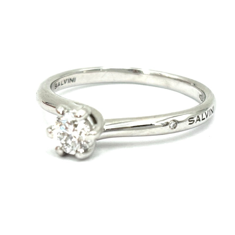 Anello solitario Salvini in oro bianco, 0.41 ct; 3.33 gr