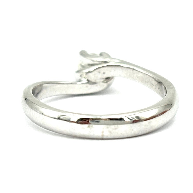 Anello solitario in oro bianco, 0.35 ct; 4.54 gr