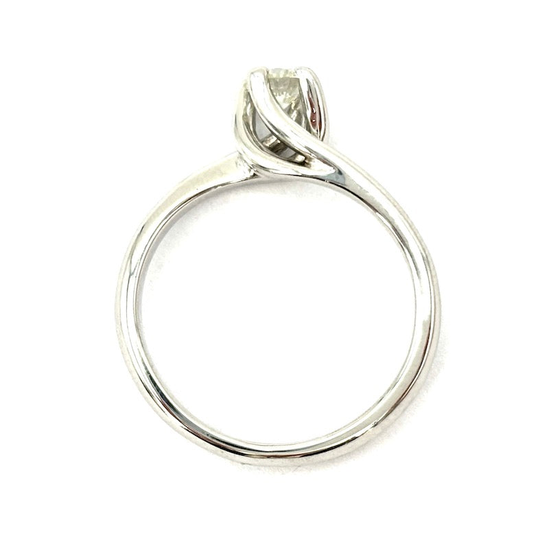 Anello solitario in oro bianco, 0.35 ct; 4.54 gr