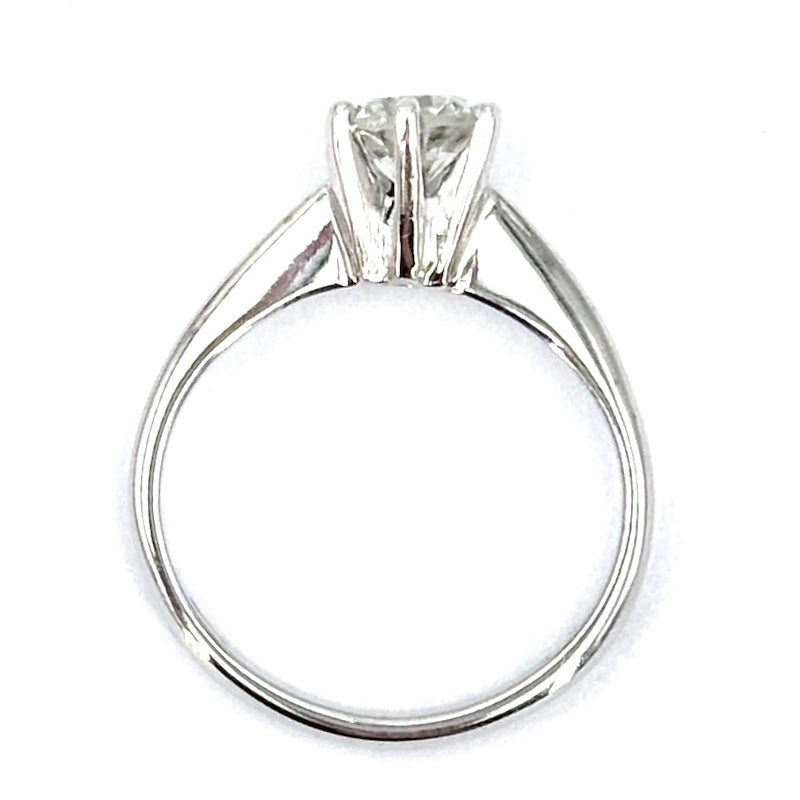Anello solitario in oro bianco, 0.75 ct; 3.61 gr
