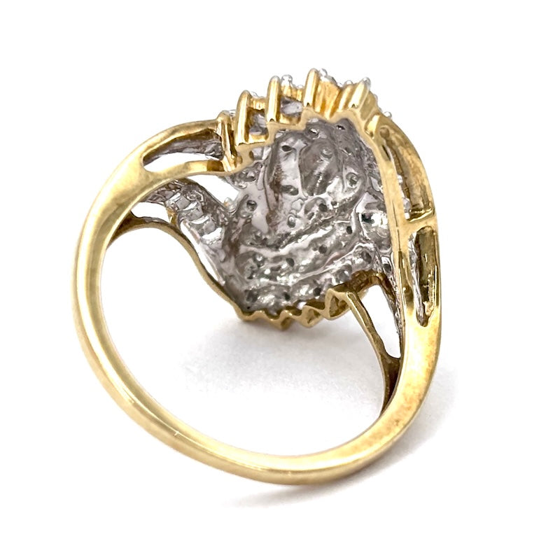 Anello spola diamanti e oro - 4.13 gr