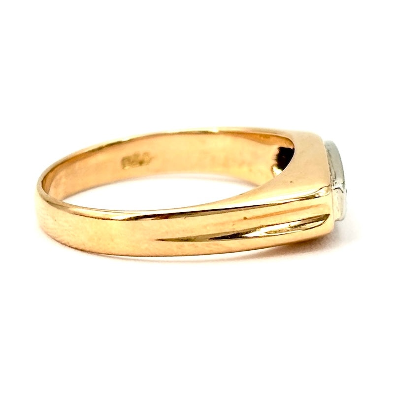 Anello unisex riviera brillanti e oro giallo rosato; 4.15 gr