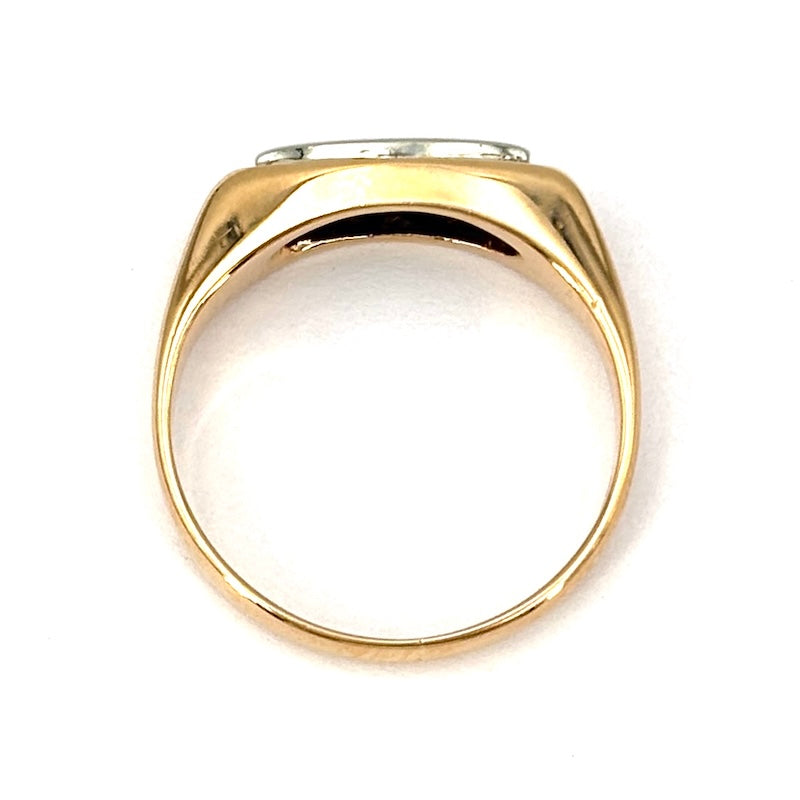 Anello unisex riviera brillanti e oro giallo rosato; 4.15 gr