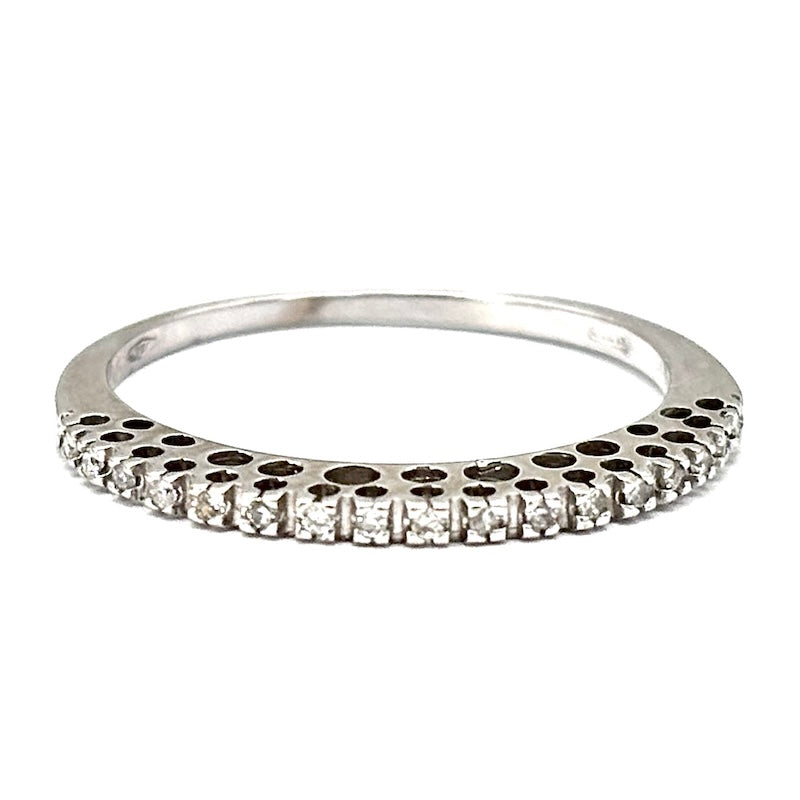 Anello veretta brillanti e oro bianco - 0.06-0.08 ct; 1.73 gr
