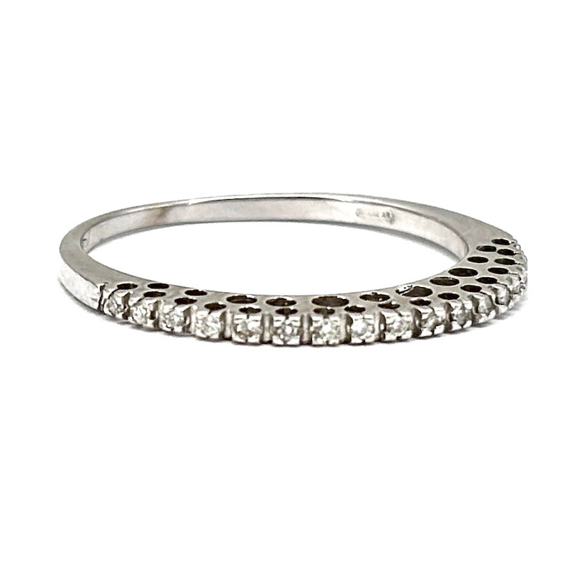 Anello veretta brillanti e oro bianco - 0.06-0.08 ct; 1.73 gr