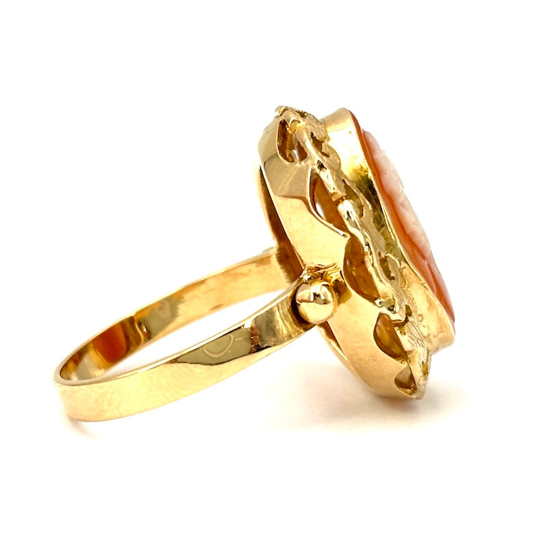 Anello vintage cammeo, oro giallo; 5.55 gr