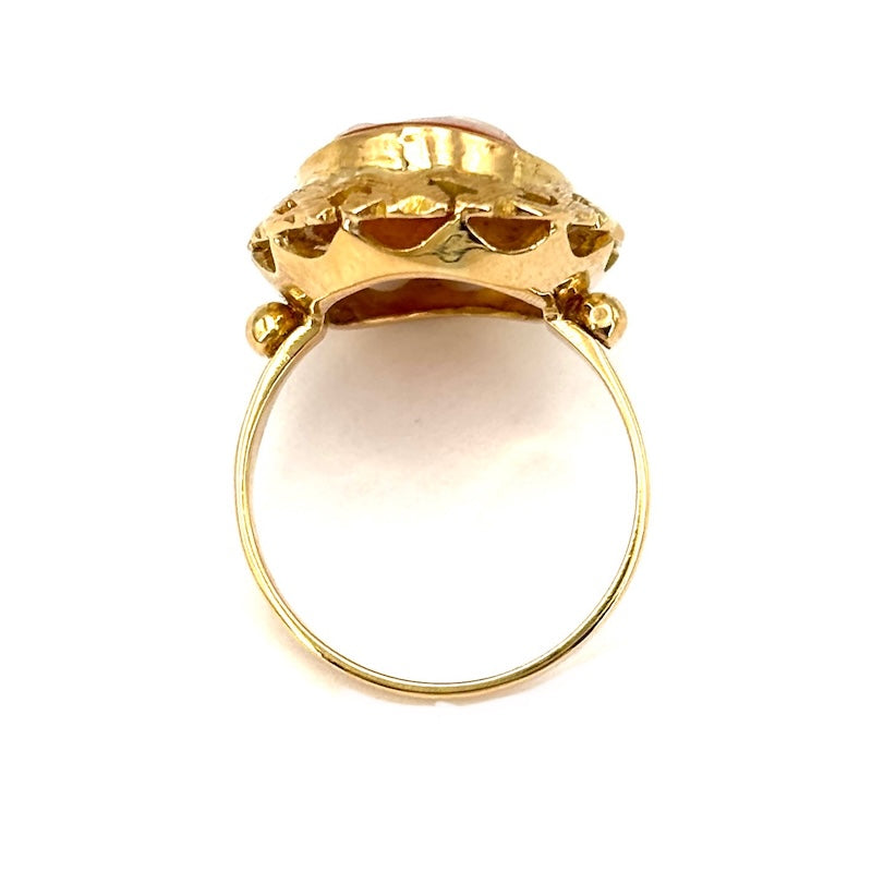 Anello vintage cammeo, oro giallo; 5.55 gr
