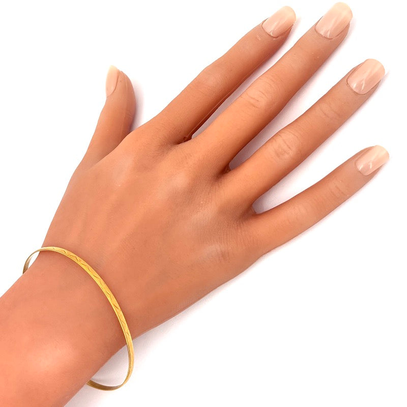 Bracciale bangle a cerchio rigido in oro, vintage  - 5.36 gr