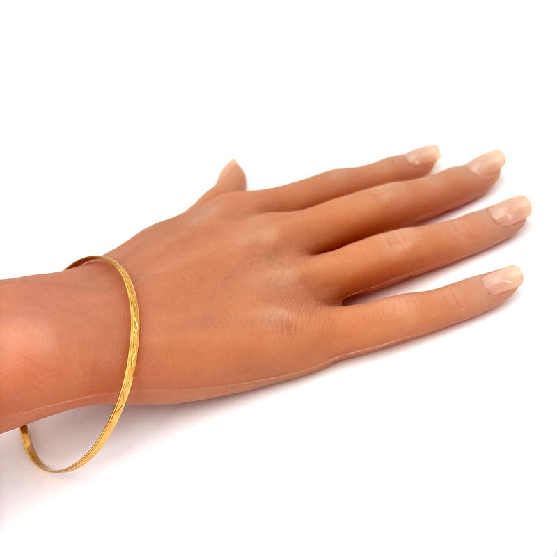 Bracciale bangle a cerchio rigido in oro, vintage  - 5.36 gr
