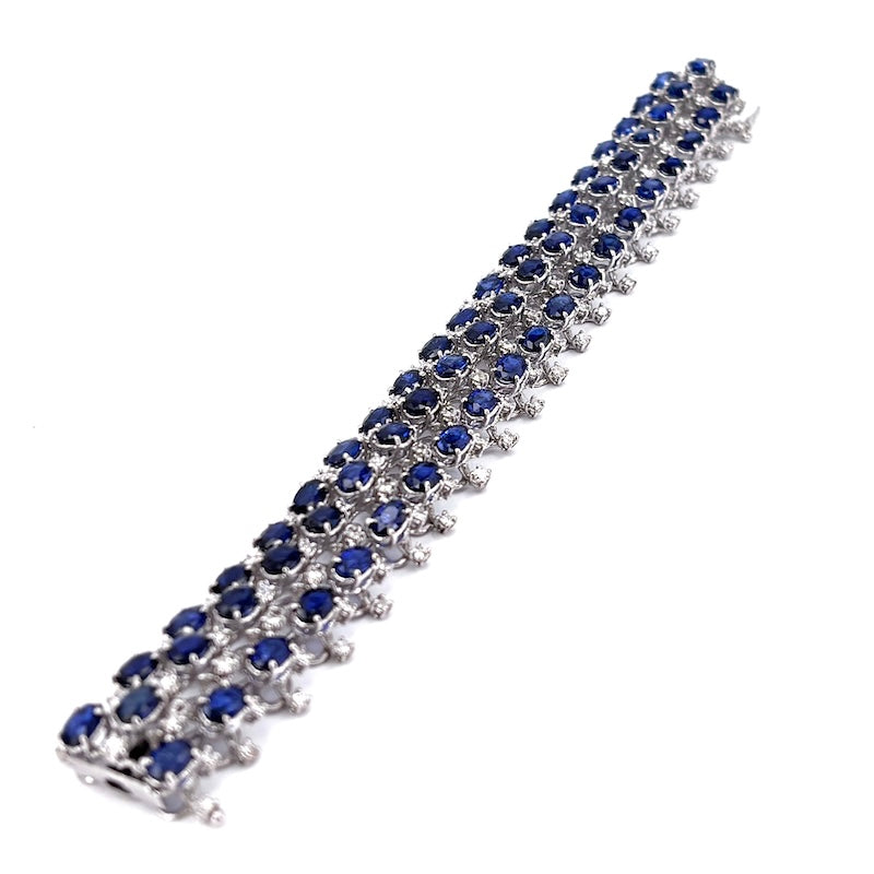 Bracciale capolavoro zaffiri e brillanti; 60.22 gr