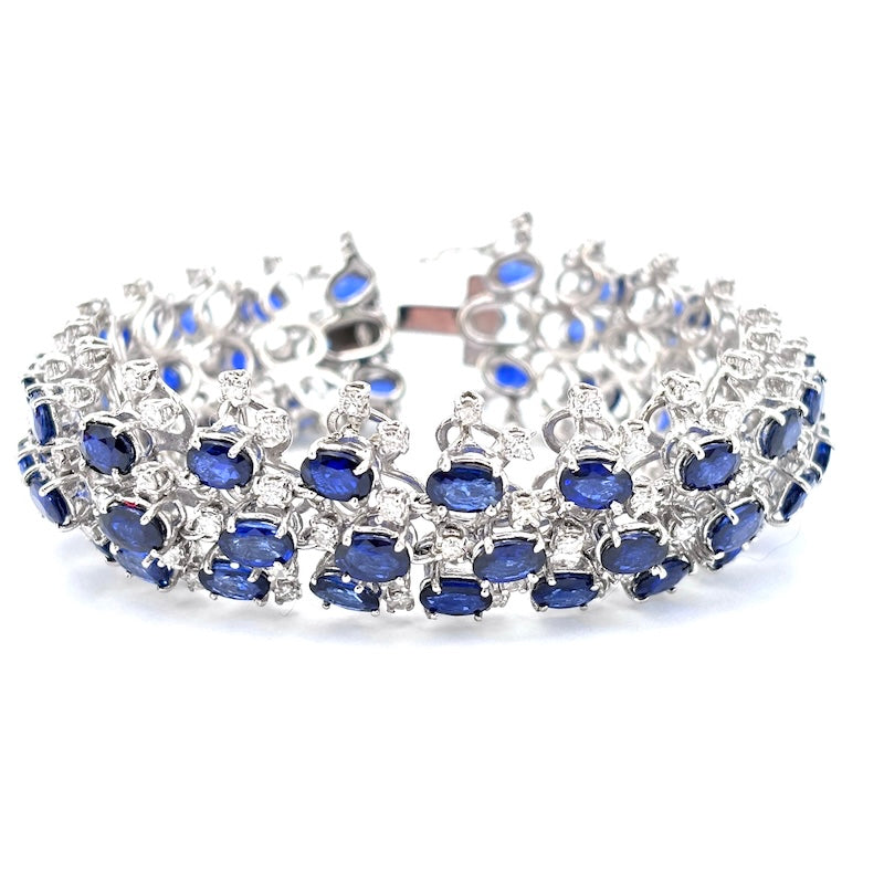 Bracciale capolavoro zaffiri e brillanti; 60.22 gr