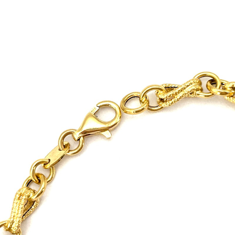 Bracciale catena e motivo retrò oro; 4.88 gr - 19.5 cm