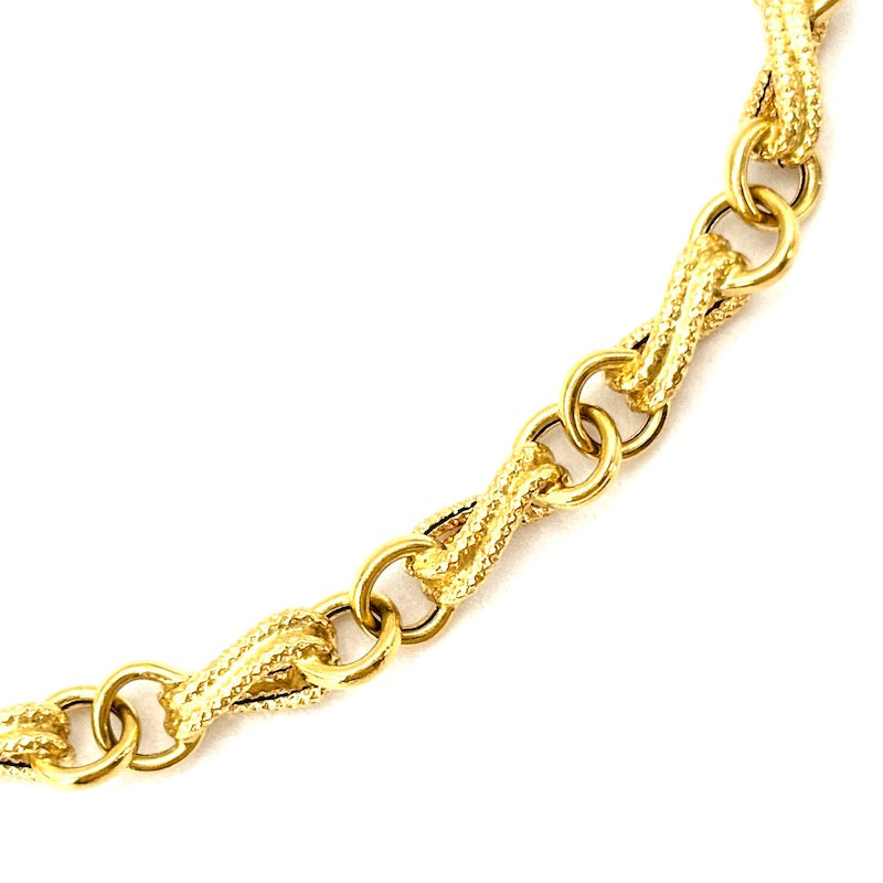 Bracciale catena e motivo retrò oro; 4.88 gr - 19.5 cm