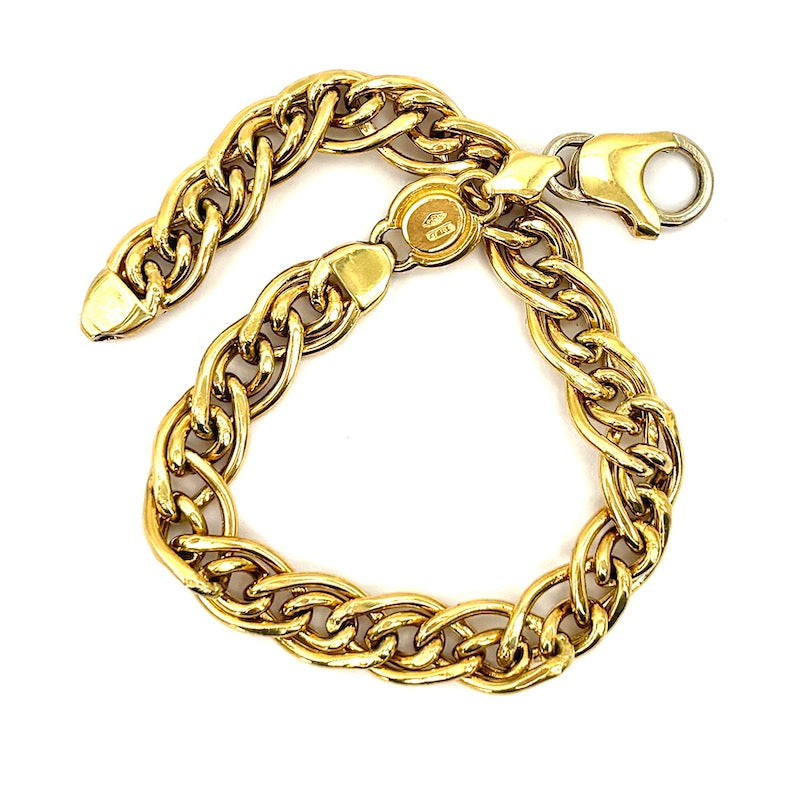 Bracciale catena grumetta doppia, oro giallo -  17.92 gr, 20.5 cm