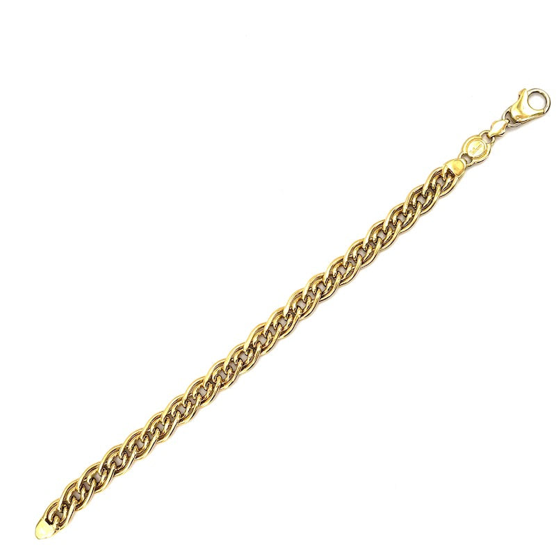 Bracciale catena grumetta doppia, oro giallo -  17.92 gr, 20.5 cm