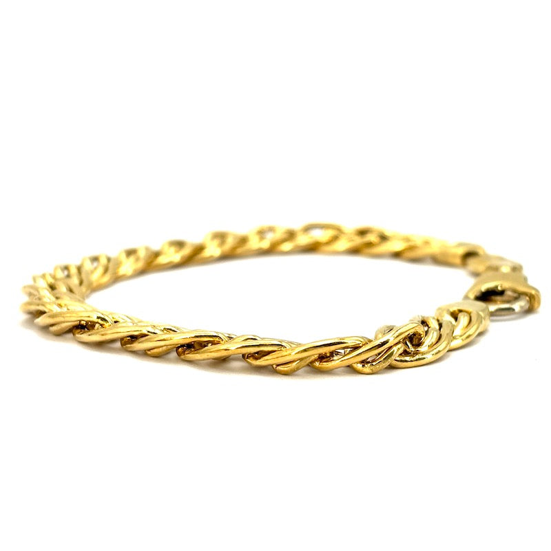 Bracciale catena grumetta doppia, oro giallo -  17.92 gr, 20.5 cm