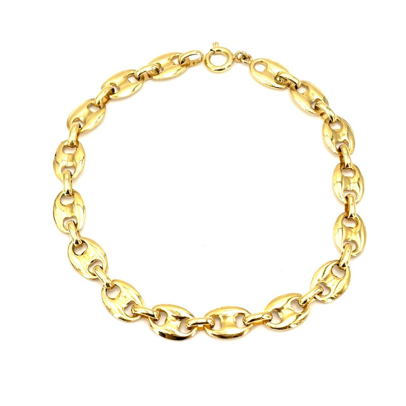 Bracciale catena marinara oro giallo; cm 20.5; 14.72 gr