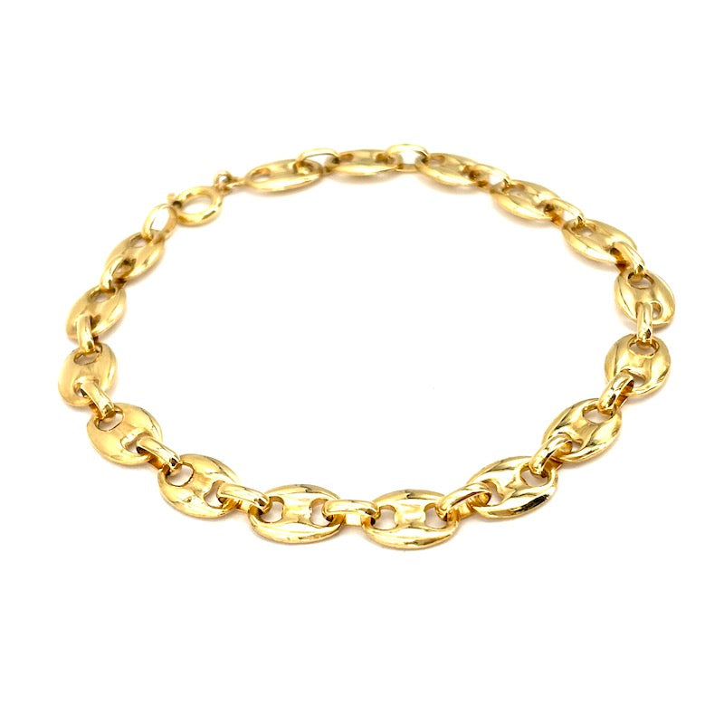 Bracciale catena marinara oro giallo; cm 20.5; 14.72 gr