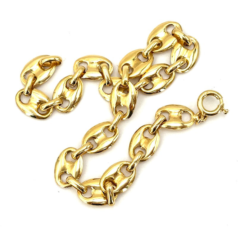 Bracciale catena marinara oro giallo; cm 20.5; 14.72 gr