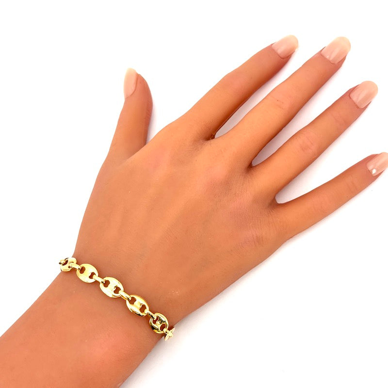 Bracciale catena marinara oro giallo; cm 20.5; 14.72 gr