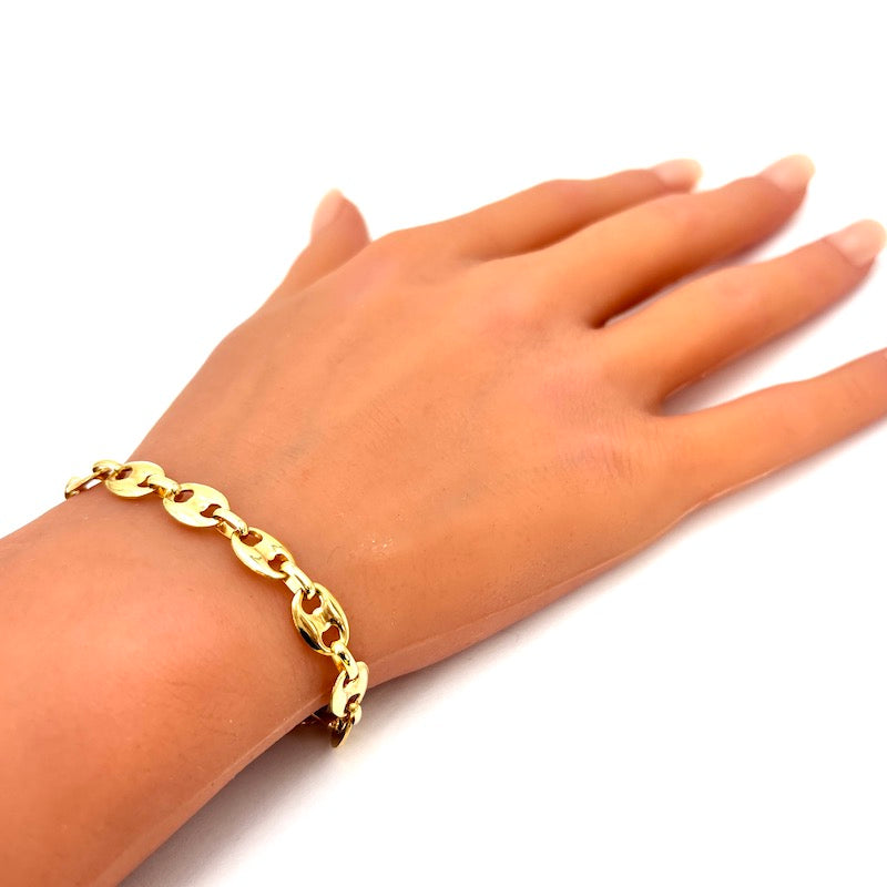 Bracciale catena marinara oro giallo; cm 20.5; 14.72 gr