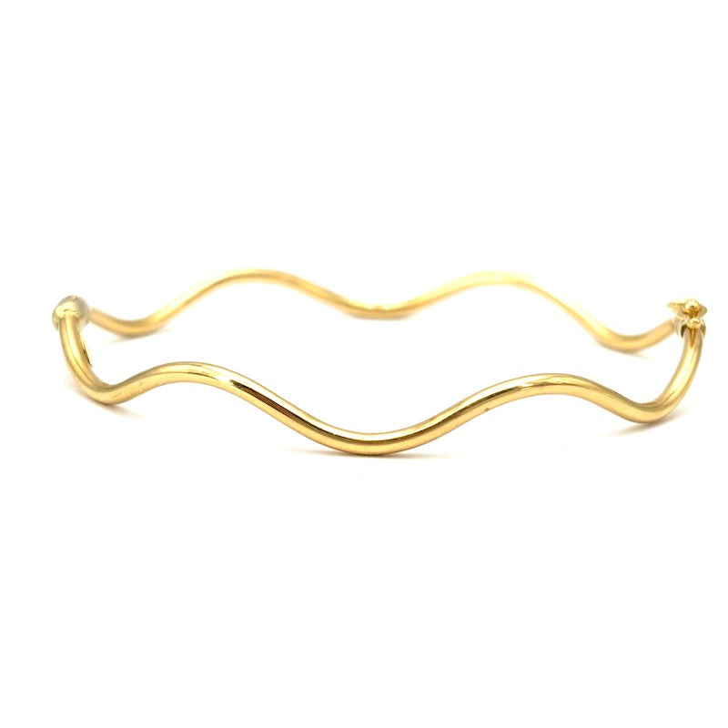 Bracciale cerchio rigido ondulato, oro giallo; 3.35 gr