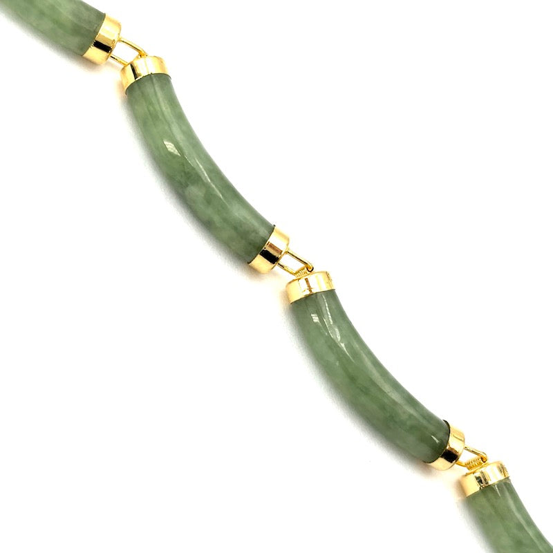 Bracciale giada e oro giallo; 15.82 gr - 20 cm