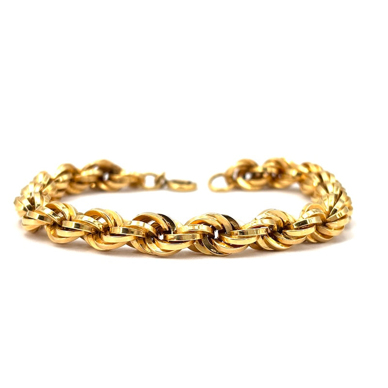 Bracciale maxi catena corda retrò oro; 12.56 gr - 20 cm