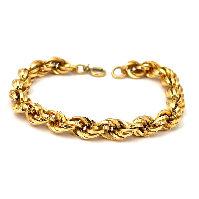 Bracciale maxi catena corda retrò oro; 12.56 gr - 20 cm