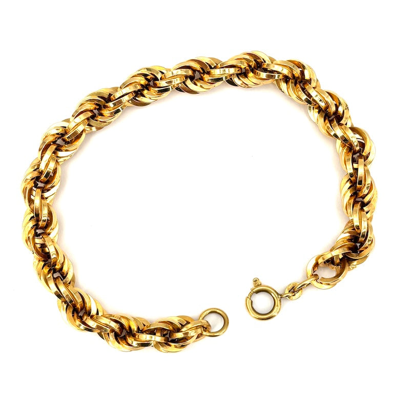 Bracciale maxi catena corda retrò oro; 12.56 gr - 20 cm
