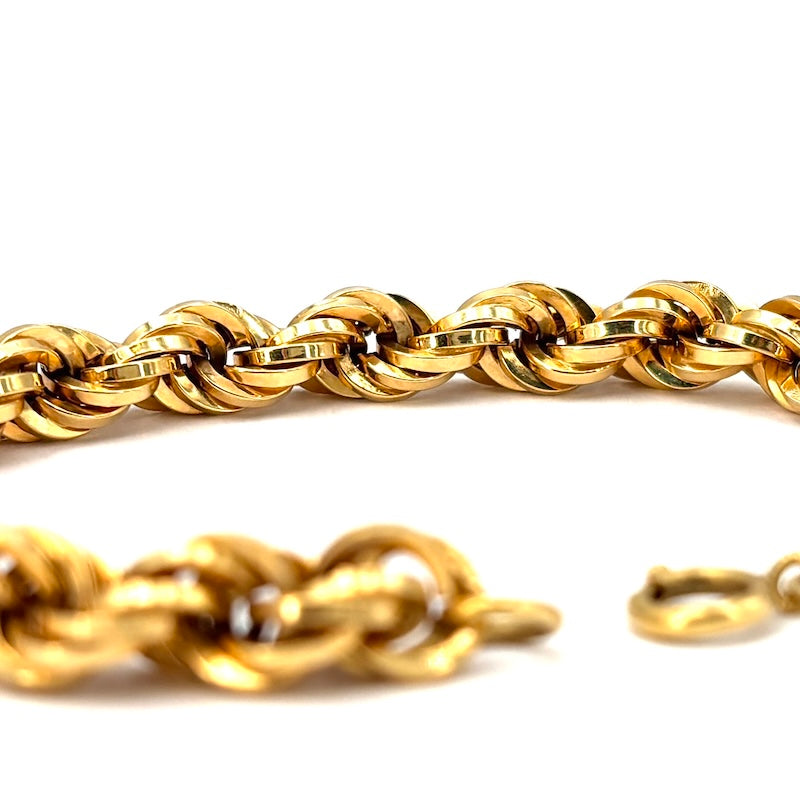 Bracciale maxi catena corda retrò oro; 12.56 gr - 20 cm