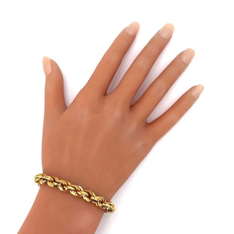 Bracciale maxi catena corda retrò oro; 12.56 gr - 20 cm