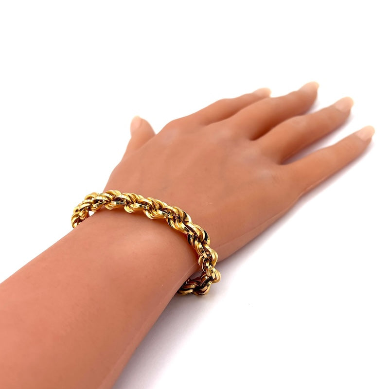 Bracciale maxi catena corda retrò oro; 12.56 gr - 20 cm
