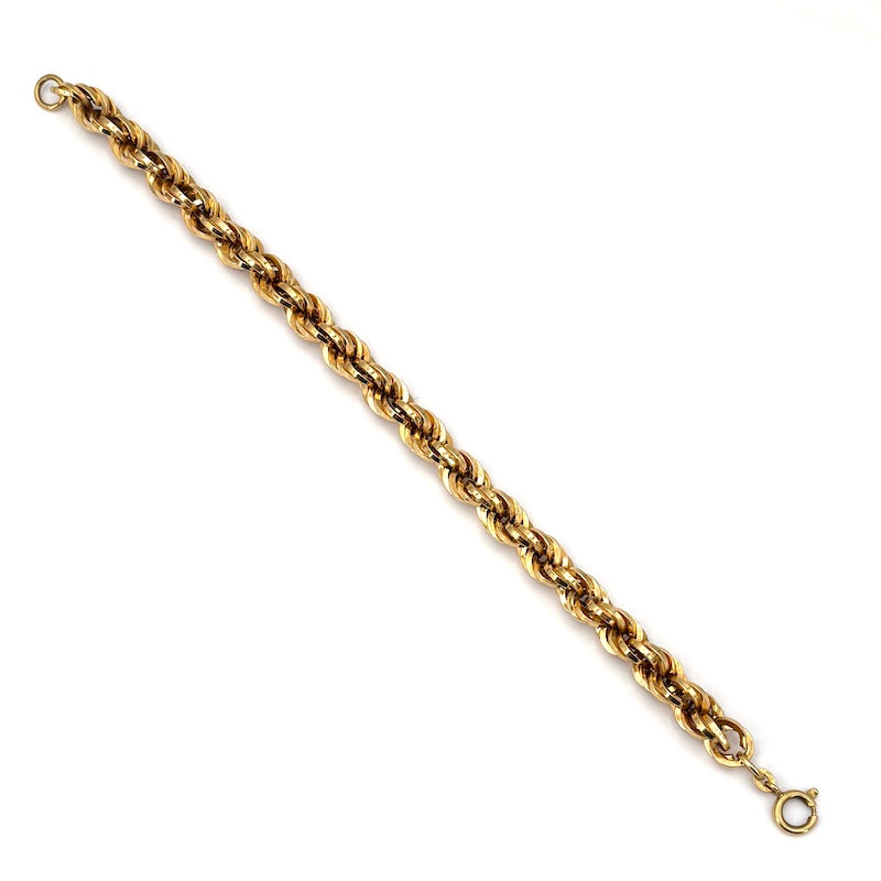 Bracciale maxi catena corda retrò oro; 12.56 gr - 20 cm