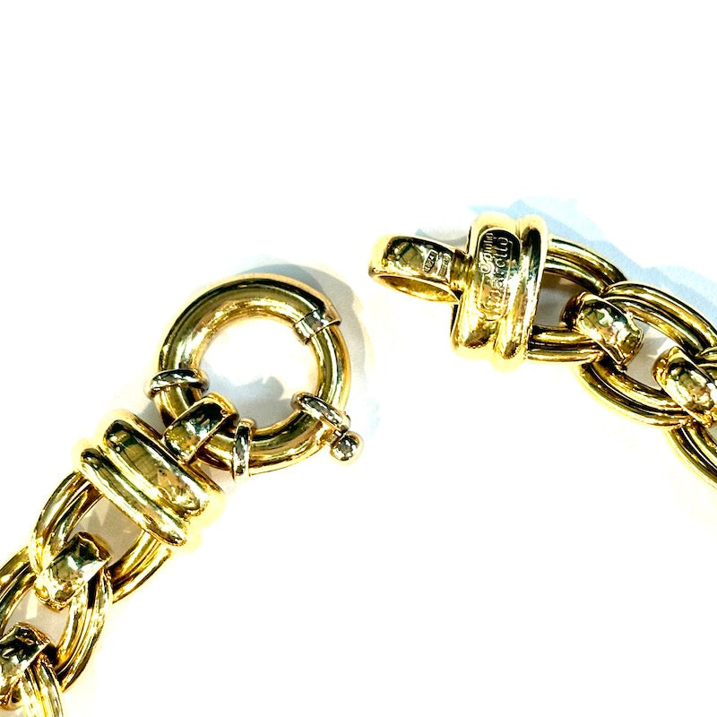 Bracciale maxi catena doppia, oro giallo -  25.8 gr, 20 cm