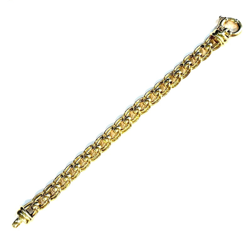 Bracciale maxi catena doppia, oro giallo -  25.8 gr, 20 cm