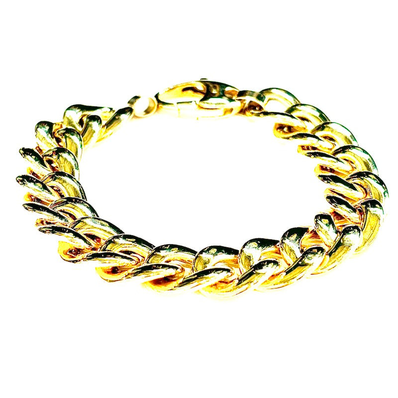 Bracciale maxi catena groumette, oro giallo -  39.9 gr, 20.5 cm