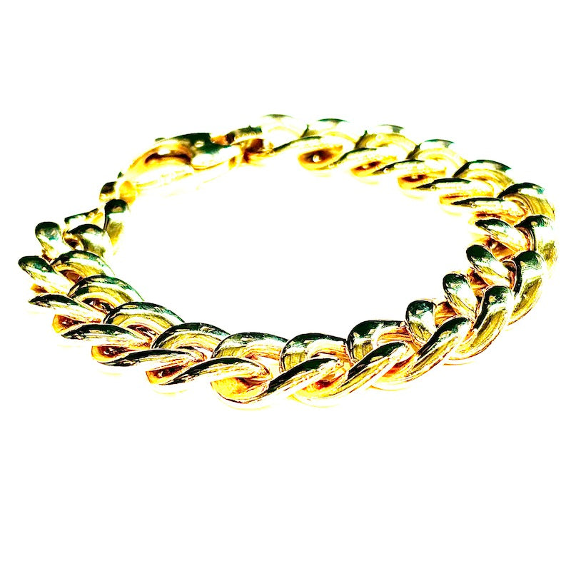 Bracciale maxi catena groumette, oro giallo -  39.9 gr, 20.5 cm