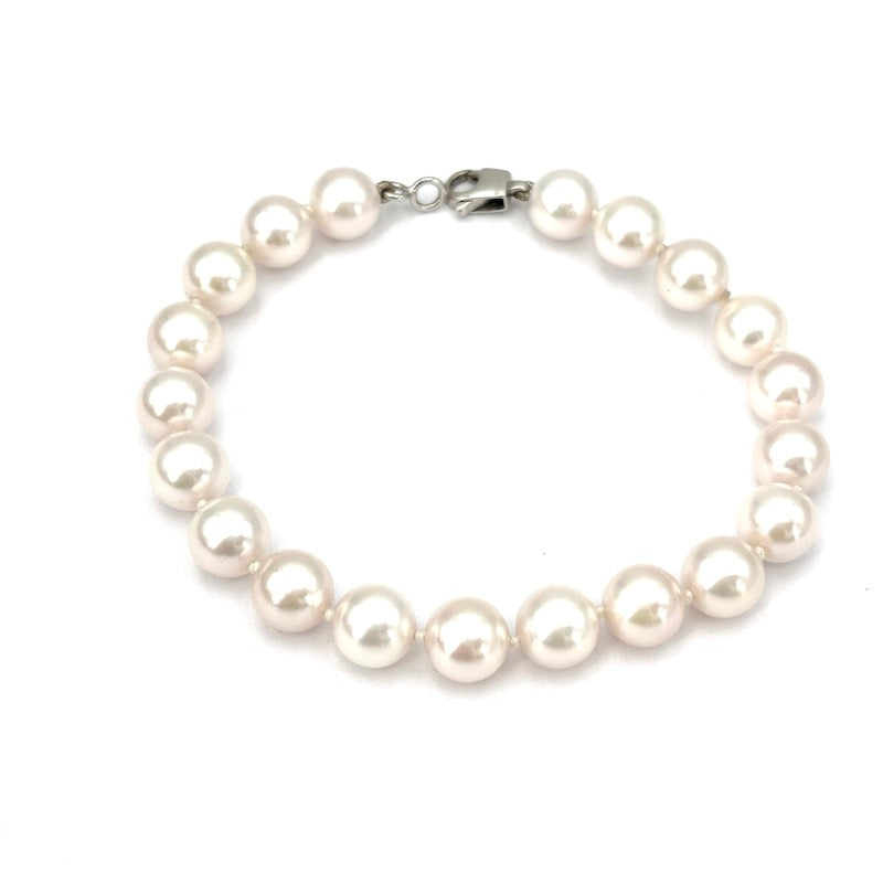 Bracciale perle Akoya e oro; 19 cm - 16.37 gr