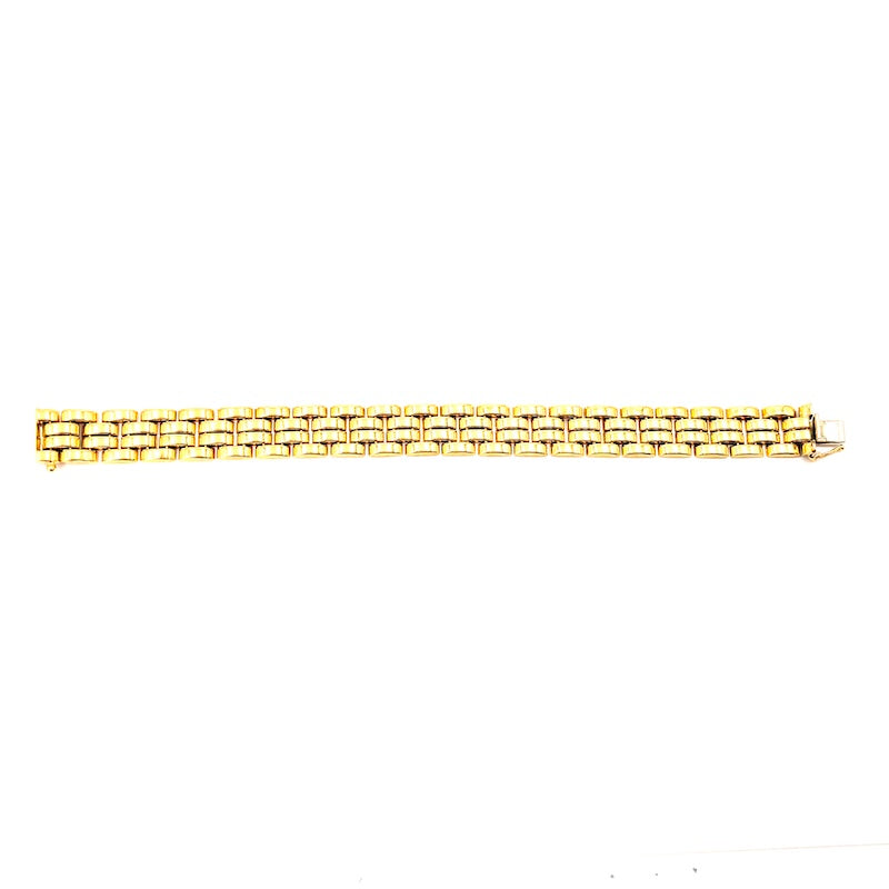 Bracciale polsino barrette oro giallo; 27.56 gr