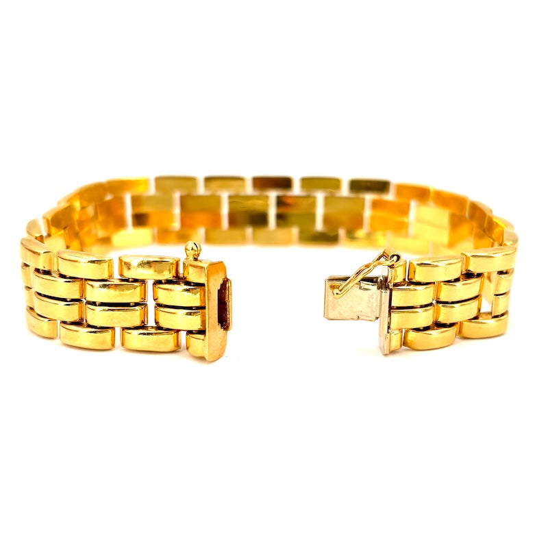 Bracciale polsino barrette oro giallo; 27.56 gr