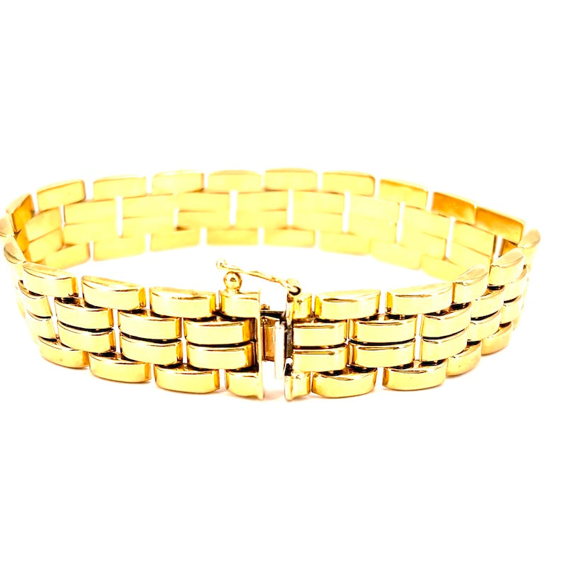 Bracciale polsino barrette oro giallo; 27.56 gr